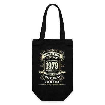 Geboren 1979, Baujahr 1979 Geburtstags Shirt Retro - Geschenkbeutel für Flaschen - Schwarz - Vorne