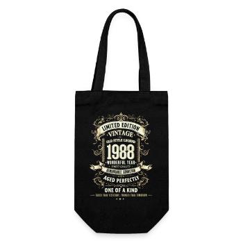 Geboren 1988, Baujahr 1988 Geburtstags Shirt 80er - Geschenkbeutel für Flaschen - Schwarz - Vorne