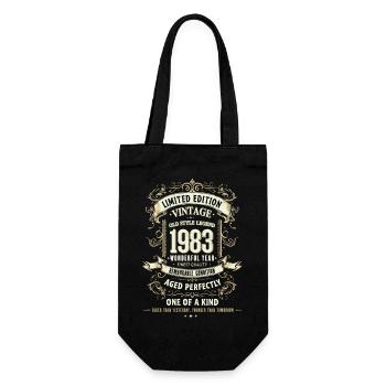 Geboren 1983, Baujahr 1983 Geburtstags Shirt 80er - Geschenkbeutel für Flaschen - Schwarz - Vorne