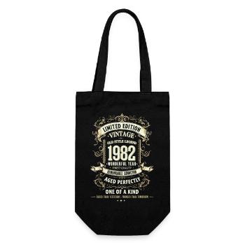 Geboren 1982, Baujahr 1982 Geburtstags Shirt 80er - Geschenkbeutel für Flaschen - Schwarz - Vorne