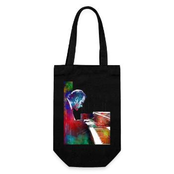 Pianist music art - Gift Bag for Bottles - black - Front
