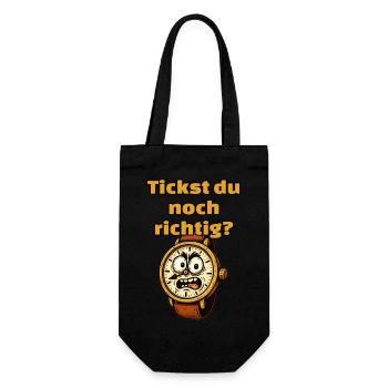 Are you still ticking right? An angry clock - Gift Bag for Bottles - black - Front
