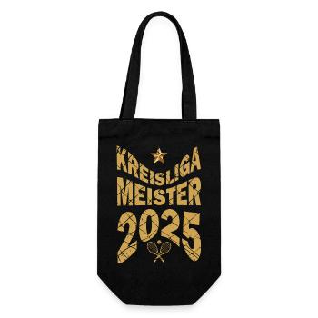 Tennis Meister Kreisliga 2025 - Geschenkbeutel für Flaschen - Schwarz - Vorne