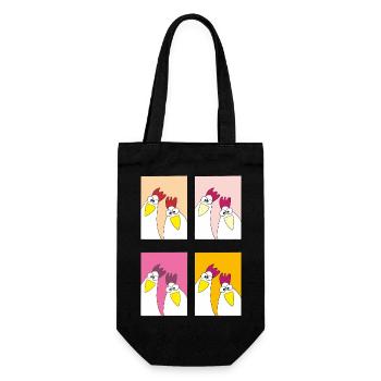 Funny Chickens Popart - Gift Bag for Bottles - black - Front