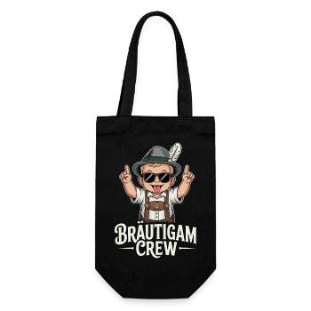 Funny Bräutigam Crew Baby Design - Geschenkbeutel für Flaschen - Schwarz - Vorne