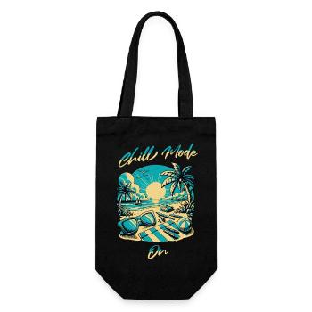 Strandsonne Chill Mode Design - Geschenkbeutel für Flaschen - Schwarz - Vorne