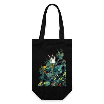 Chat sur le sapin de Noël - Sac à bouteille - noir - Devant