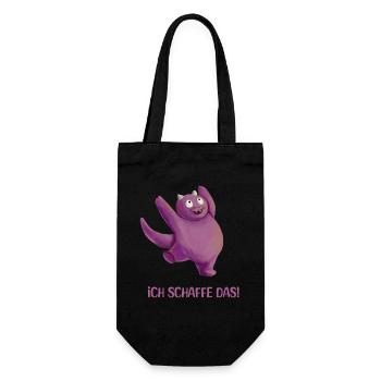 Ich schaffe das! | Motivation Spruch Positiv - Geschenkbeutel für Flaschen - Schwarz - Vorne