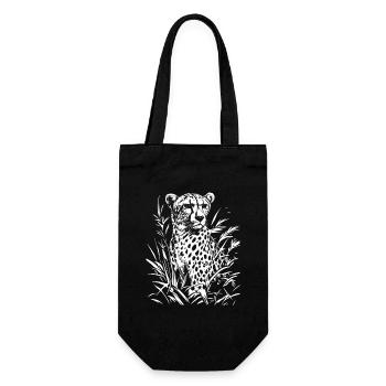 Gepard Floral Graphic - Geschenkbeutel für Flaschen - Schwarz - Vorne