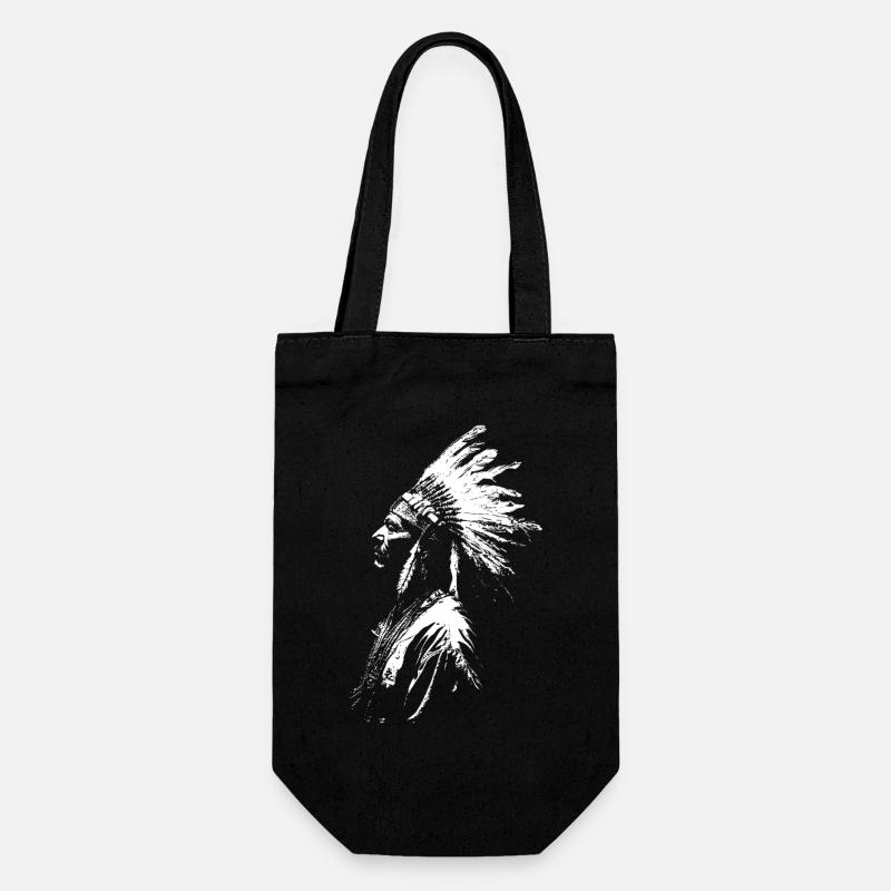 Native American silhouette - Gift Bag for Bottles - black