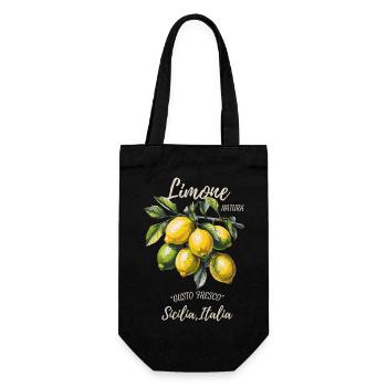 Limone Citrus Italia Design - Geschenkbeutel für Flaschen - Schwarz - Vorne
