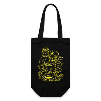 Top tier Italian Brain Rot - in yellow - Gift Bag for Bottles - black - Front