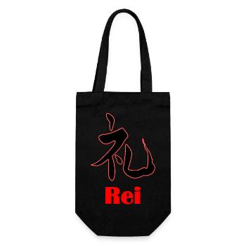 Bushidō Wert: Rei – Ehrfurcht im Stil - Geschenkbeutel für Flaschen - Schwarz - Vorne