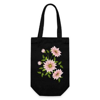 Flowers - Gift Bag for Bottles - black - Front
