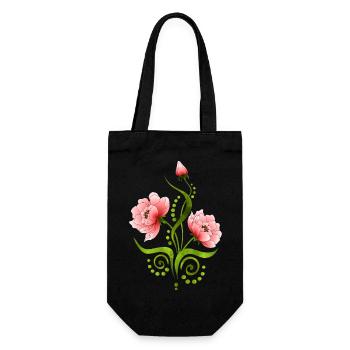 Flowers - Gift Bag for Bottles - black - Front