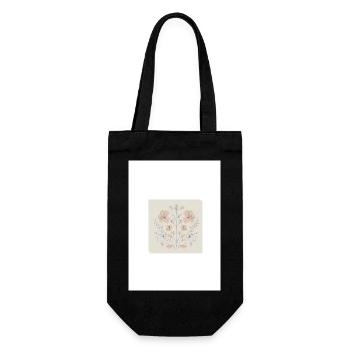 Love flowers - Geschenkbeutel für Flaschen - Schwarz - Vorne