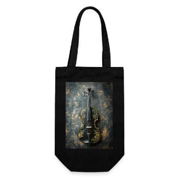 Élégance ornementée – Art du violon noir et or - Sac à bouteille - noir - Devant