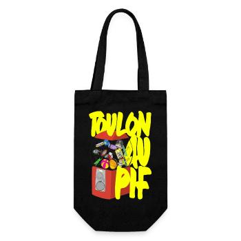 Toulon im Pif - Geschenkbeutel für Flaschen - Schwarz - Vorne