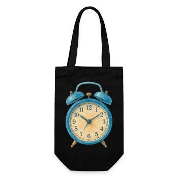 wecker uhr aquarell - Geschenkbeutel für Flaschen - Schwarz - Vorne