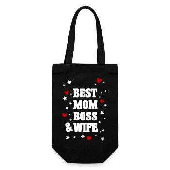 Best Mom Wife - Gift Bag for Bottles - black - Front