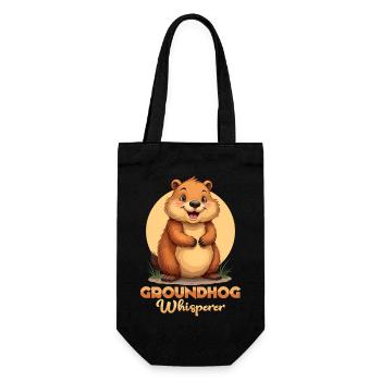 Groundhog Whisperer Animal Rodent - Geschenkbeutel für Flaschen - Schwarz - Vorne