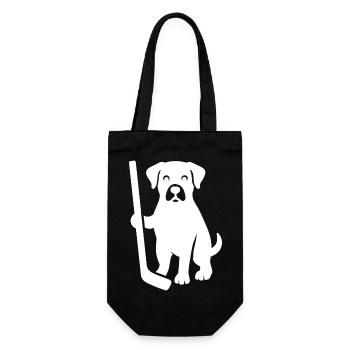 rondelle de joueur de hockey sur glace minimaliste pour chien - Sac à bouteille - noir - Devant
