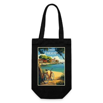 Reflection of the Bay of Arcachon in Summer - Gift Bag for Bottles - black - Front