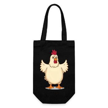 Chicken Funny Comic Animal Shirt - Gift Bag for Bottles - black - Front