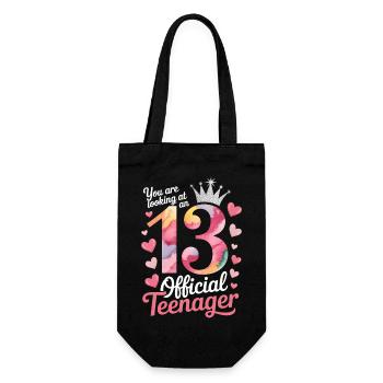 13th birthday teenager gift - Gift Bag for Bottles - black - Front