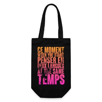 COOL SAYING FOR MULTILINGUALS, INTERNATIONAL - Gift Bag for Bottles - black - Front