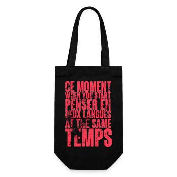 COOL SAYING FOR MULTILINGUALS, INTERNATIONAL - Gift Bag for Bottles - black - Front