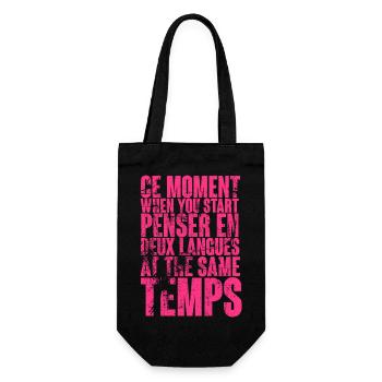 COOL SAYING FOR MULTILINGUALS, INTERNATIONAL - Gift Bag for Bottles - black - Front