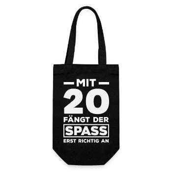 Funny 20th Birthday Gift - Gift Bag for Bottles - black - Front
