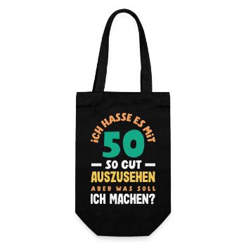 Lustiges 50. Geburtstag Geburtstagsshirt Geschenk - Geschenkbeutel für Flaschen - Schwarz - Vorne