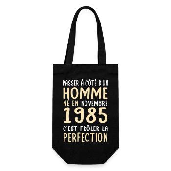 Anniversaire 40 ans - Né en Novembre 1985 - Sac à bouteille - noir - Devant