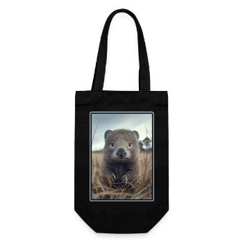 Wombats Wombat - Geschenkbeutel für Flaschen - Schwarz - Vorne