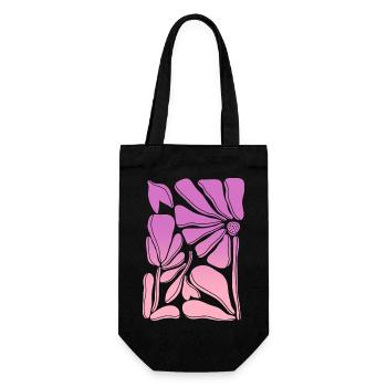 Flower power pink gradient - Gift Bag for Bottles - black - Front