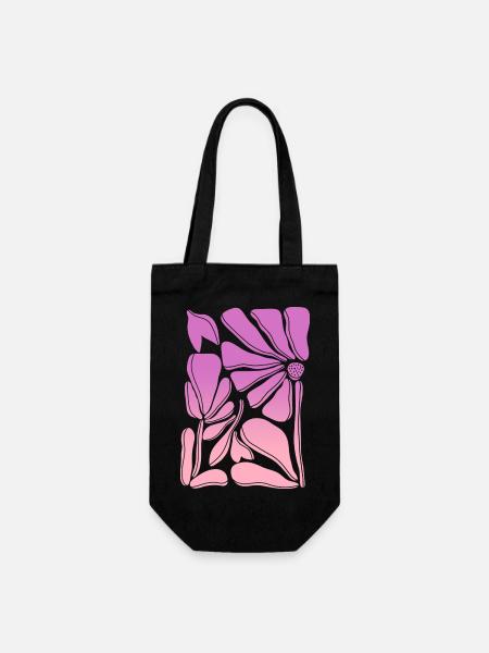 Flower power dégradé rose - Sac à bouteille - noir