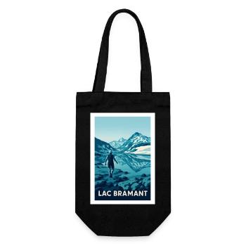 Alpines Wandern am Bramantsee - Geschenkbeutel für Flaschen - Schwarz - Vorne