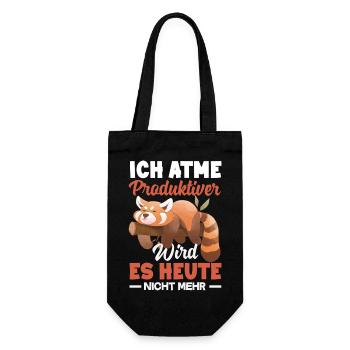 Ich atme – produktiver wird es heute nicht - Geschenkbeutel für Flaschen - Schwarz - Vorne