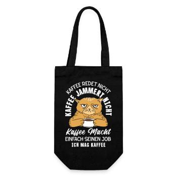 Coffee doesn't talk – I like coffee - Gift Bag for Bottles - black - Front