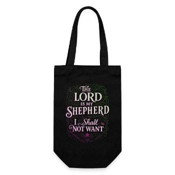 The Lord is my Shepherd Psalm 23 - Gift Bag for Bottles - black - Front