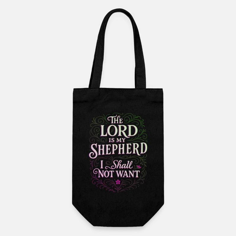 Der Herr ist mein Hirte Psalm 23 - Geschenkbeutel für Flaschen - Schwarz