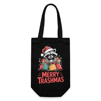 Merry Trashmas raton laveur Noël Humour Design - Sac à bouteille - noir - Devant