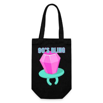 90s Bling - 90s Nostalgia Humor - Gift Bag for Bottles - black - Front
