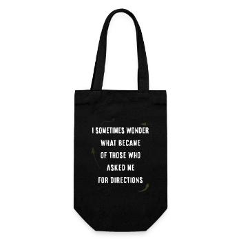 Asking for directions - Gift Bag for Bottles - black - Front
