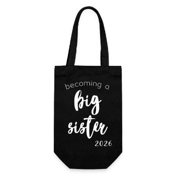 Become a Big Sister 2026 - Gift Bag for Bottles - black - Front