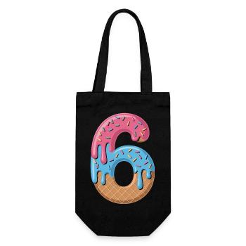 Eiscreme Zahl 6 Geburtstags Motiv Für Kinder - Gift Bag for Bottles - black - Front
