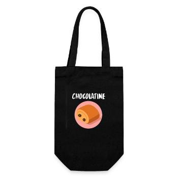 Chocolatine – Illustration kawaii pâtisserie franç - Gift Bag for Bottles - black - Front