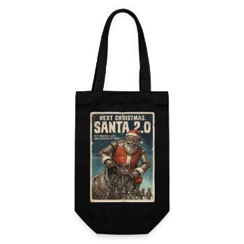 Santa 2.0 Cyborg - Gift Bag for Bottles - black - Front